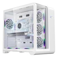 Carcasa 1stPLAYER Gaming RT7-wh, afisaj digital, 4 ventilatoare aRGB infinity efect, telecomanda, ATX, alb