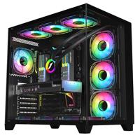 Carcasa 1stPLAYER Gaming MV8-TP-bk, 7 ventilatoare aRGB, telecomanda, ATX, negru
