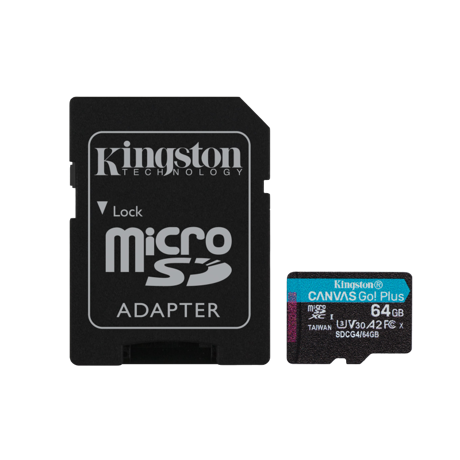 Card de Memorie MicroSDXC Kingston64GBCanvas GO PlusCu Adaptor