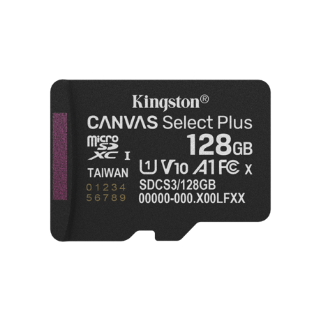 Card de Memorie MicroSDXC Kingston128GBCanvas Select PlusFara Adaptor