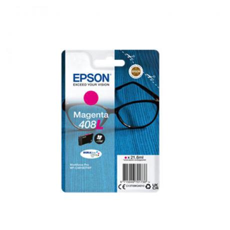 Cartus cerneala Epson 408L Ink Tank, DURABrite Ultra ink, Magenta, capacitate 21.6ml, 1.7k pagini, pentru WorkForce Pro WF-C4810DTWF.