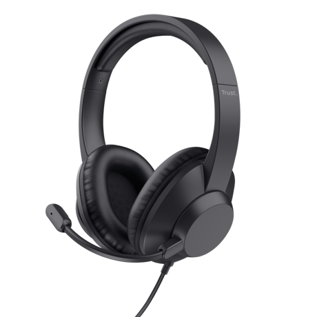 Casti Trust cu fir Ayda Max USB, interfata USB-C, USB-A, frecventa raspuns 20 Hz, 20.000 Hz, negru