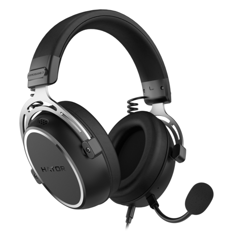 Casti gaming cu fir Hator Hypergang 3, material membrana compozit, frecventa raspuns 10Hz-44kHz, impendanta 32Ω, putere maxima 30mW, microfon detasabil unidirectional, sensibilitate -38 ±3dB, negru