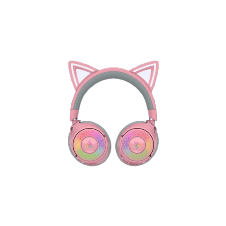 Casti wireless Razer Kraken Kitty V3 Pro, THX Spatial Audio, iluminare RGB, frecventa raspuns 20 Hz - 28 kHz,  microfon detasabil unidirectional, roz