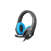 Casti cu fir Fury Phantom, intefata jack 3.5mm, USB-A, cu microfon, frecventa rapsuns 20 - 20000 Hz, impendanta 32 Ohm, negru/albastr