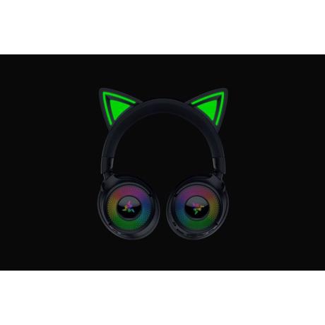 Casti wireless Razer Kraken Kitty V3 Pro, THX Spatial Audio, iluminare RGB, frecventa raspuns 20 Hz - 28 kHz,  microfon detasabil unidirectional, negru