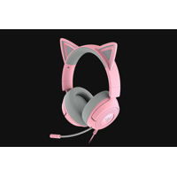 Casti Razer Kraken Kitty V3 X, frecventa raspuns 20 Hz – 28 kHz, sensibilitate 98 dBSPL / mW at 1 kHz by HATS si microfon unidirectional, sensibilitate microfon -42 ± 3 dBV / Pa, 1 kHz, roz