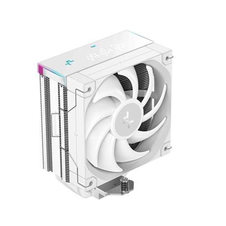 Cooler Procesor DEEPCOOL AK400 DIGITAL PRO ALB, marime heatsink 120x60x152mm, un ventilator, viteza ventilator 500-1750 RPM +/- 10%, Airflow: 60.89 CFM,  Suport AMD: AM4/AM5, suport INTEL: LGA 1851/1700/1200/1151/1150/1155, nivel de zgomot: 28 dBA