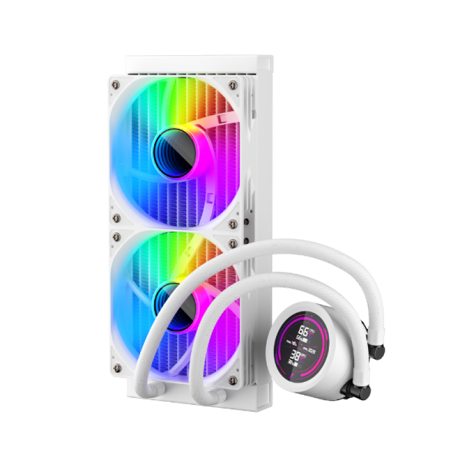 Cooler Procesor 1stPlayer Thunderstorm TS4 240-wh, display IPS, ARGB, compatibil AMD/Intel, alb