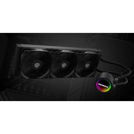 Cooler Procesor GENESIS HYDRIA 360 NEGRU, dimensiune radiator 397x120x27mm, 3 ventilatoare ARGB, Viteza ventilatoare: 500-1550 RPM, Airflow ventilatoare: 80 CFM, Suport AMD: AM4/AM5, suport INTEL: LGA 1151/1156/1150/1200/1700/1851