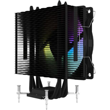 Cooler Procesor AQYRIS URANUS LS 2.0 ARGB NEGRU, dimensiune heatsink 152x120x49mm (cu ventilator), un ventilator ARGB, viteza ventilator 900-1800 RPM +/- 10%, Airflow: 65 CFM,  Suport AMD: AM4, AM5 suport INTEL: LGA 1200/1700/1156/1155/1151/1150, nivel de zgomot: 30 dBA