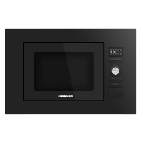 Cuptor cu microunde incorporabil Heinner HMW-MDBI20GDBK, Putere: 800 W, Capacitate: 20 L, Grill: 1000 W, 5 trepte de putere, Afisaj LED, 8 programe automate, Timer, Negru
