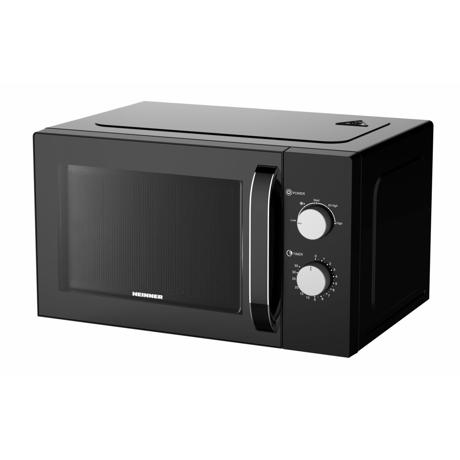 Cuptor cu microunde Heinner HMW-M2535BK, 25 l, 850 W, 5 trepte de putere, Control mecanic, Timer, Negru