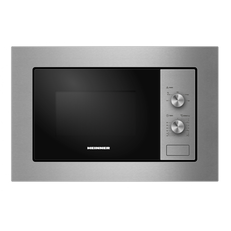 Cuptor cu microunde incorporabil Heinner HMW-MDBI20MIX, Capacitate: 20 L, Putere: 800 W, Control mecanic, 5 trepte de putere, Timer, Decongelare, Inox