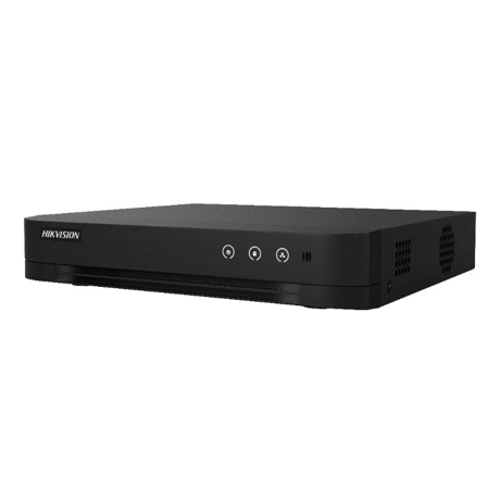 DVR Hikvision 8 canale IDS-7208HUHI-M1/E(E), TURBO HD, H.265 Pro+/H.265 Pro/H.265/H.264+/H.264 video compression, BNC interface (1.0 Vp-p, 75 Ω), supporting coaxitron connection, pana la 16-ch IP camera inputs, pana la 8 MP@8 fps and 5 MP@12 fps encoding capability, HDTVI/AHD/CVI/CVBS/IP, 1SATA