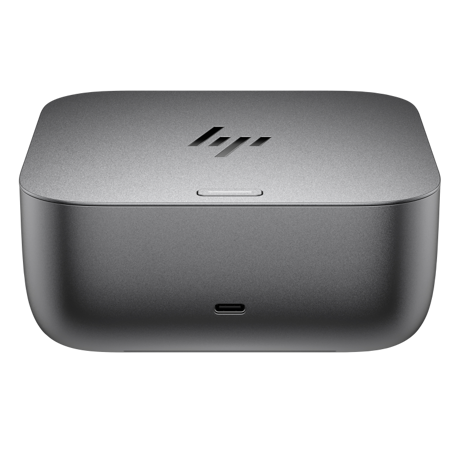 HP Dock Thunderbolt 4 Ultra G6 180W, Porturi: 2x USB Type-C (up to 15W USB Power Delivery)/  1x USB Type-C 10Gbs (USB Power Delivery, DisplayPort™ 1.4)/ 1x TB4 Type-C 40Gbs/ 3x USB Type-A 10Gbs/ 2x USB Type-A 5Gbs/2x DisplayPort 1.4/ 1x RJ-45/ 1xHDMI 2.1, Dimensiuni: 12.1 x 12.1 x 4.95 cm, Greutate