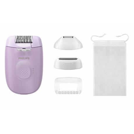 Epilator PHILIPS Seria 4000 BRE257/00, 2 setari de viteza, Cap de epilare lavabil, 4 accesorii, Lila, L x A x I (mm) 50x120x145
