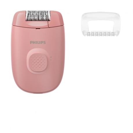 Epilator cu fir PHILIPS Seria 2000 BRE227/00, 1 viteza, 2 accesorii, Retea, Corai, L x A x I (mm) 110x40x145