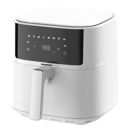 Friteuza cu aer cald Heinner WhiteElinn HAF-B6WH17SQ, 1700 W, 5.7 L, Display Digital, Temperatura 80-200°C, Timer, 8 Programe, Alb