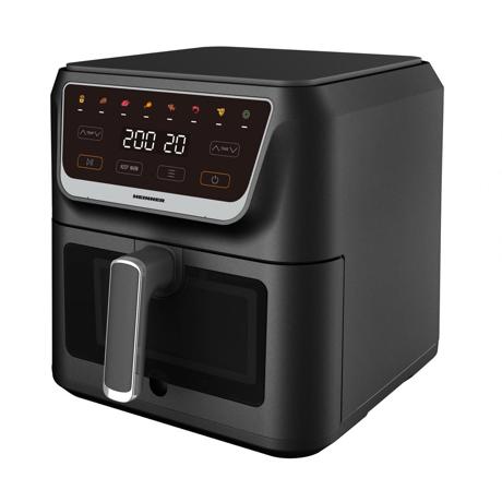 Friteusa cu aer cald Heinner Crisppro HAF-H8BK1700, 1700 W, 8 L, Display digital, Touch control, 8 programe presetate, Negru