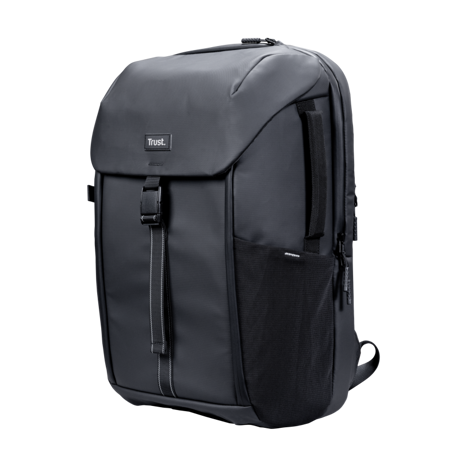 Rucsac laptop Trust Travel, dimensiune maxima laptop 17", 15 compartimente, material RPET, volum 25 L, negru