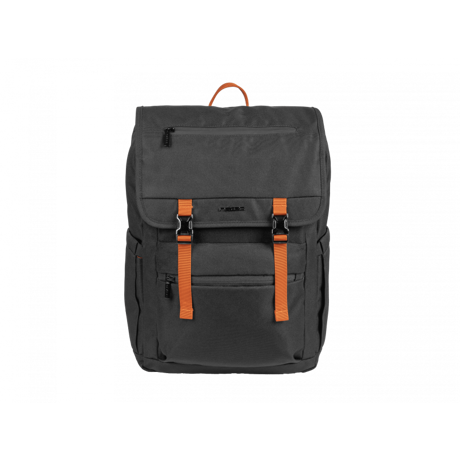 Rucsac laptop Natec Niala Ginger, compatibilitate dimensiune laptop 15.6", 4 compartimente, capacitate 18L, material 100% recycled p olyester, negru/portocaliu