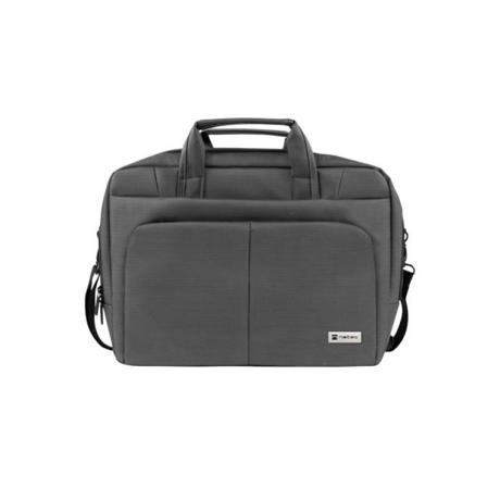 Geanta laptop Natec Gazelle, compatibilitate dimensiune laptop 15.6", 3 compartimente, material Polyester, gri