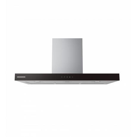 Hota Heinner HDCH-MD90TIX, Decorativa, 90 cm, Putere de absortie: 800 m3/h, 4 trepte de viteza, Filtru de aluminiu, lumina LED, Inox + sticla neagra