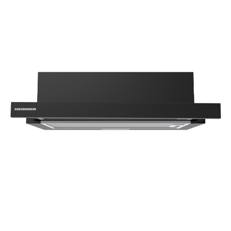 Hota Heinner HTCH-MD400BK, Telescopica, 60 cm, Putere de absortie: 400 m/h, 2 viteze, 2 filtre de aluminiu, lumina LED, Negru