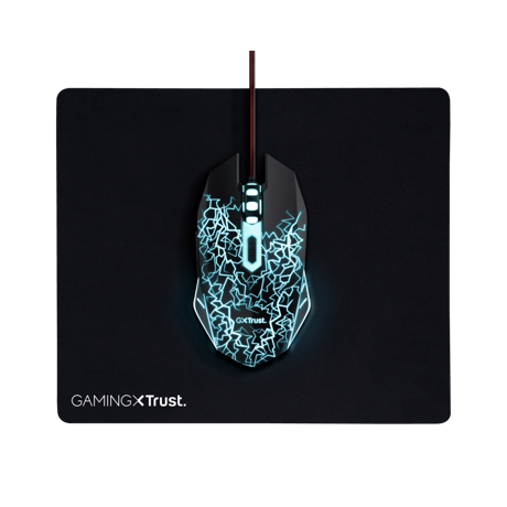 Kit Trust Basics gaming, mouse rezolutie 4000 DPI + mousepad negru (fara tastatura)