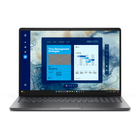 Laptop DELL PRO 16, 16", Non-Touch, FHD+, 300 nit, 45% NTSC, Anti-Glare, FHD+IR Cam, Magnetite color, textured finish, ENERGY STAR Qualified , EPEAT Gold with Climate+, Fingerprint Reader, FHD HDR + IR Camera, Facial Recognition, TNR, Camera Shutter, Microphone, Intel(R) Core(TM) 5 120U (10 cores