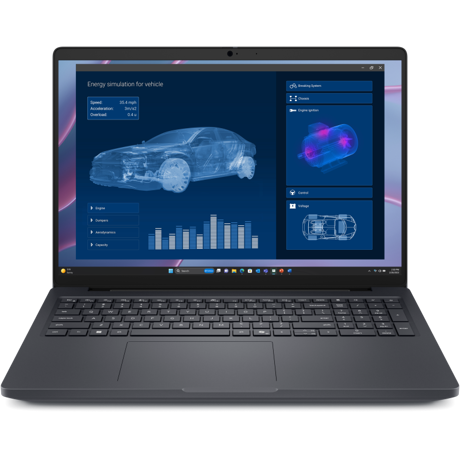 Dell Pro Max 16 (MC16255), 16" FHD+ LCD with 300 nits, Non-touch, FHD RGB Camera, Microphone, WLAN, ENERGY STAR Qualified, EPEAT Gold with Climate+, FHD HDR RGB Camera, TNR, Camera Shutter, Microphone, Palmrest with Finger Print Reader + Control Vaul 3+, AMD Ryzen AI 7 PRO 350 (24MB cache, 8 cores