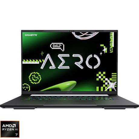 Laptop Gaming GIGABYTE AERO X16 1VH (Procesor AMD Ryzen™ AI 7 350 (16M Cache, frecventa turbo max pana la 5.0 GHz), display 16" WQXGA , rezolutie 2560x1600, 165Hz, 16GB DDR5, 1TB SSD, NVIDIA GeForce RTX 5060 @8GB, Win 11 Home, Negru/Alb