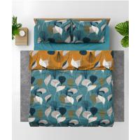 Lenjerie dubla,100%bumbac,4 piese,Clara