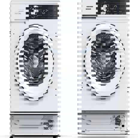 Masina de spalat rufe incorporabila Heinner HWM-BI814IVA+++, Capacitate: 8 kg, Clasa energetica A, 1400 RPM, Motor Inverter, 15 programe, Display digital, Alb