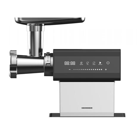 Masina de tocat Heinner PRESTIGECHOP HMG-DTSS2500, 2500 W, Control Touch, Angrenaj planetar 6 roti, Accesoriu rosii, kebbe si carnati, 2.5 kg/min, Viteza variabila, Functie reverse, Inox