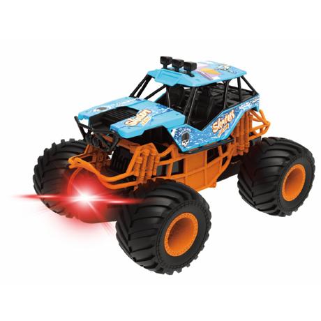 MASINUTA CU LUMINI, SUNETE SI FRICTIUNE, SCARA 1/24, 19CM, ALBASTRU