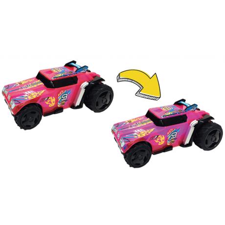 MASINUTA CU LUMINI, SUNETE SI SISTEM PULLBACK RACER, SCARA 1/24, ROZ