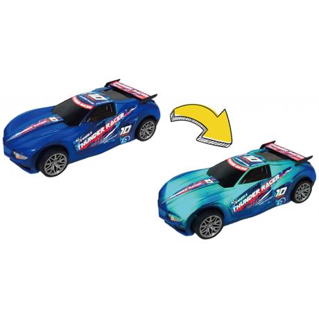 MASINUTA CU LUMINI, SUNETE SI SISTEM PULLBACK RACER, SCARA 1/24, ALBASTRU