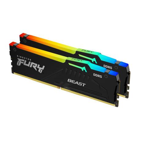 Memorie RAM Kingston FURY Beast RGB 64GB DDR5 6000MHz CL30 Dual Channel Kit 