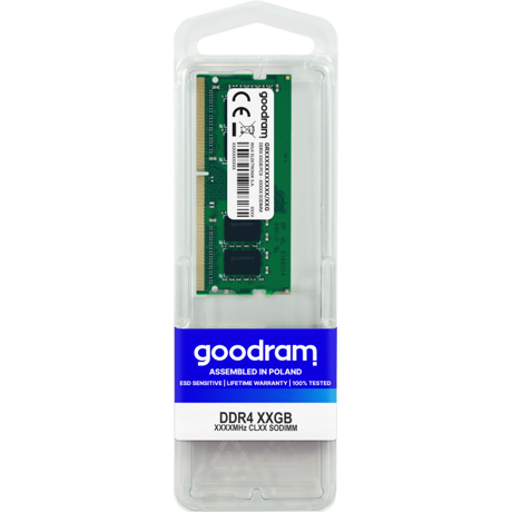 Memorie RAM Goodram, SODIMM, DDR4, 8GB, 3200MHz, CL22, 1.2V