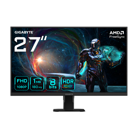 Monitor Gaming Gigabyte GS27FA, Panel Size: 27 inch, Panel Backlight/ Type: EDGE, Display Surface: Non-glare type, Color Saturation: 105% sRGB, True Resolution: 1920 x 1080 (FHD), Brightness: 300 cd/m2 (TYP), Contrast Ratio(Max): 1000.1 TYP, Dynamic Contrast: Viewing Angle 178°(H)/178°(V), Response
