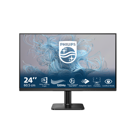 Monitor Philips 23.8" 24E2N1110/00, Diagonal (inch): 23.8, Diagonal (cm): 60, Aspect ratio: 16:9, Panel: IPS, Resolution: 1920x1080, Refresh Rate: 120Hz, Response time GtG: 4ms, Response time MPRT: 1ms, Brightness (max): 300 cd/m², Contrast (static) : 1500:1, Contrast (dynamic): Mega Infinity DCR