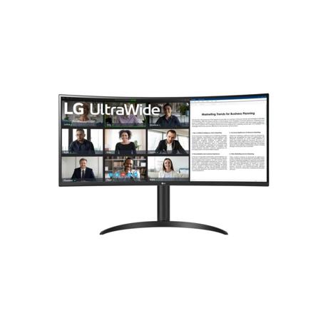Monitor LG 34" 34WR55QK-B.AEU, Curvature: 1800R, Diagonal (inch): 34, Diagonal (cm): 86, Aspect ratio: 21:9, Panel: VA, Resolution: 3440x1440, Refresh Rate: 100Hz, Response time GtG: 5ms, Brightness (max): 300 cd/m², Contrast (static) : 3000:1, Viewing angle: 178/178, Color Gamut Type: sRGB 99% 