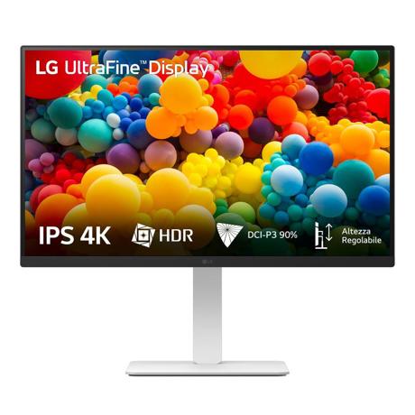 Monitor LG 27" 27US550-W.AEU, Diagonal (inch): 27, Diagonal (cm): 68.4, Aspect ratio: 16:9, Panel: IPS, Resolution: 3840x2160, Refresh Rate: 60Hz, Response time GtG: 5ms, Brightness (max): 300 cd/m², Contrast (static) : 1000:1, Viewing angle: 178/178, Color Gamut Type: DCI-P3, Color Gamut Coverage