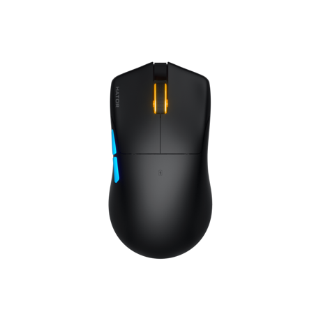 Mouse gaming wireless Hator Pulsar 3 PRO, polling rate pana la 1000Hz, senzor Optical PixArt PAW 3950, rezolutie maxima 30000 DPI, switch HATOR® Optical 100M, side switch Kailh 3M, durata de viata baterie in wireless mode pana la 120 de ore, negru