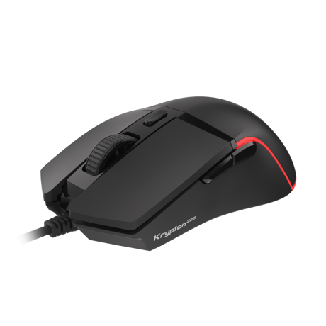 Mouse gaming cu fir Gensesis Krypton 220, senzor optic, interfata USB, rezolutie maxima 6400 DPI, numar butoane 6, iluminare RGB, maximum frame rate 6 666 FPS, negru