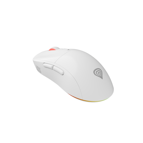Mouse gaming wireless Gensesis Zircon XIII, senzor optic Pixart PAW3395, interfata USB, rezolutie maxima 26000 DPI, numar butoane 7, switch mecanic Huano Silent, Kailh 4.0, Kailh 8.0, iluminare RGB, alb