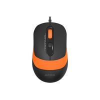 Mouse A4tech cu fir, interfata USB, rezolutie 1600 DPI, dimensiuni 108 x 64 x 35 mm, negru/portocaliu