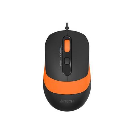 Mouse A4tech cu fir, interfata USB, rezolutie 1600 DPI, dimensiuni 108 x 64 x 35 mm, negru/portocaliu